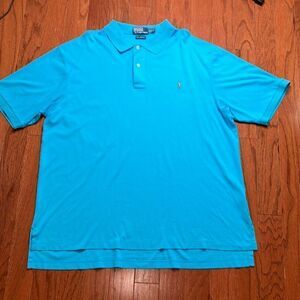 POLO Ralph Lauren 2XLT Teal Unisex Pima Soft Touch Polo Shirt